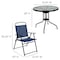 Flash Furniture 6 PC Navy Umbrella Table Set with Folding Chairs GM-202012-NV-GG - alternate 6